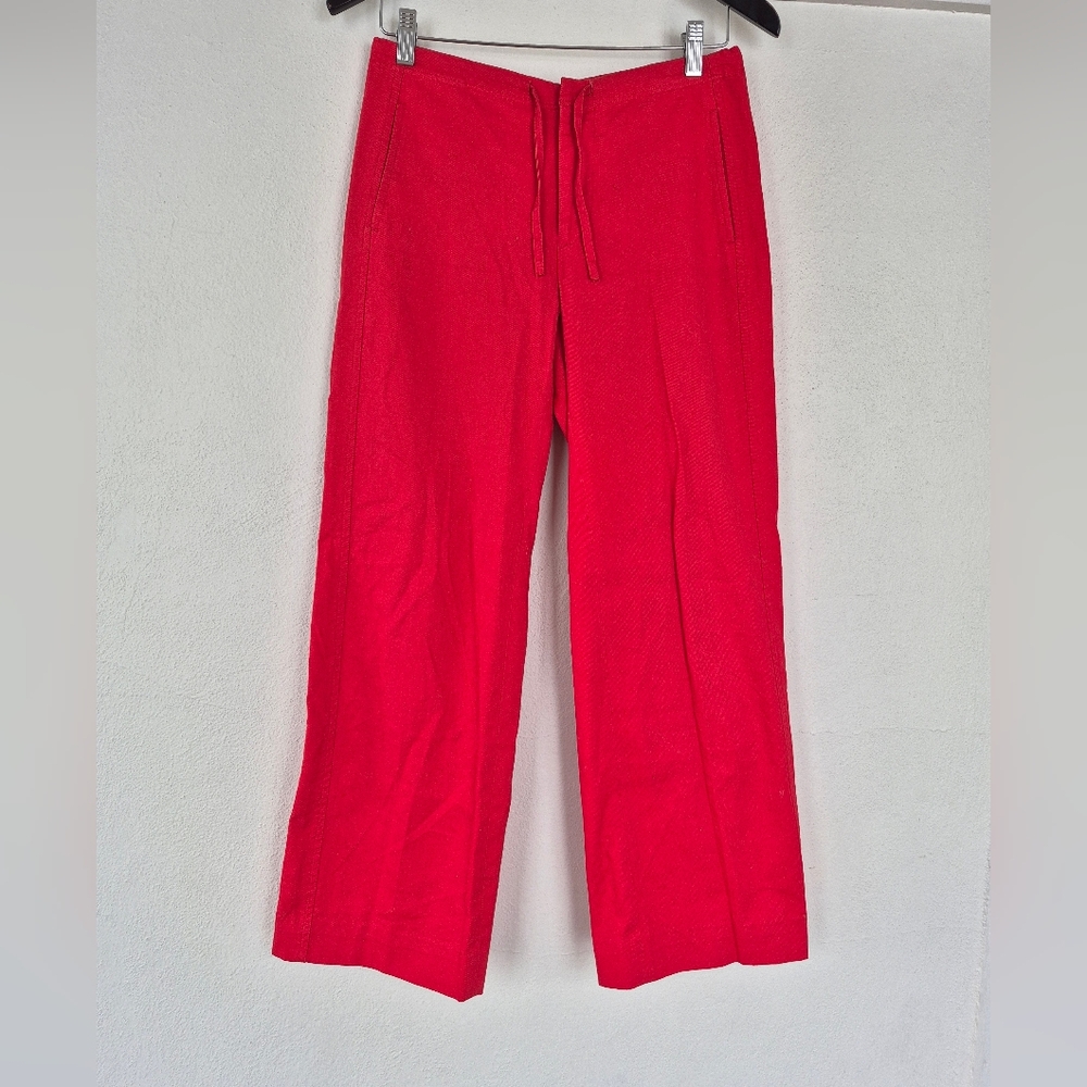 100% Cotton Bright Red Straight Leg Pants By Club Monaco Size 0